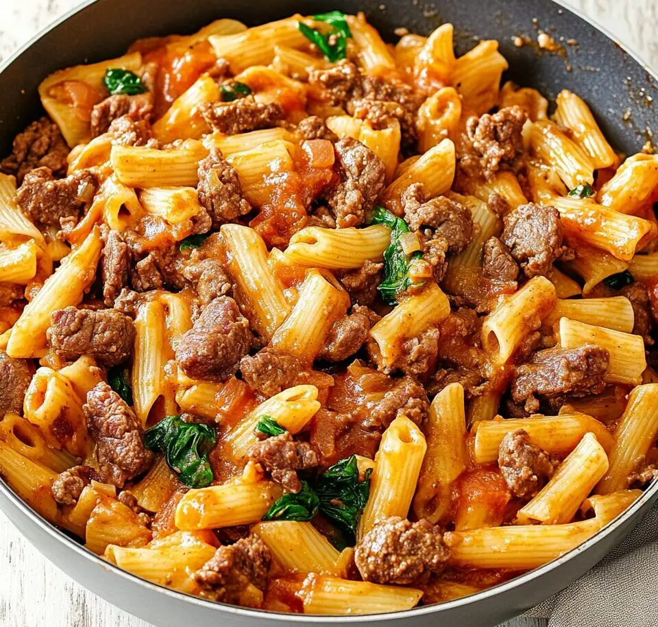 Creamy Beef Pasta Skillet
