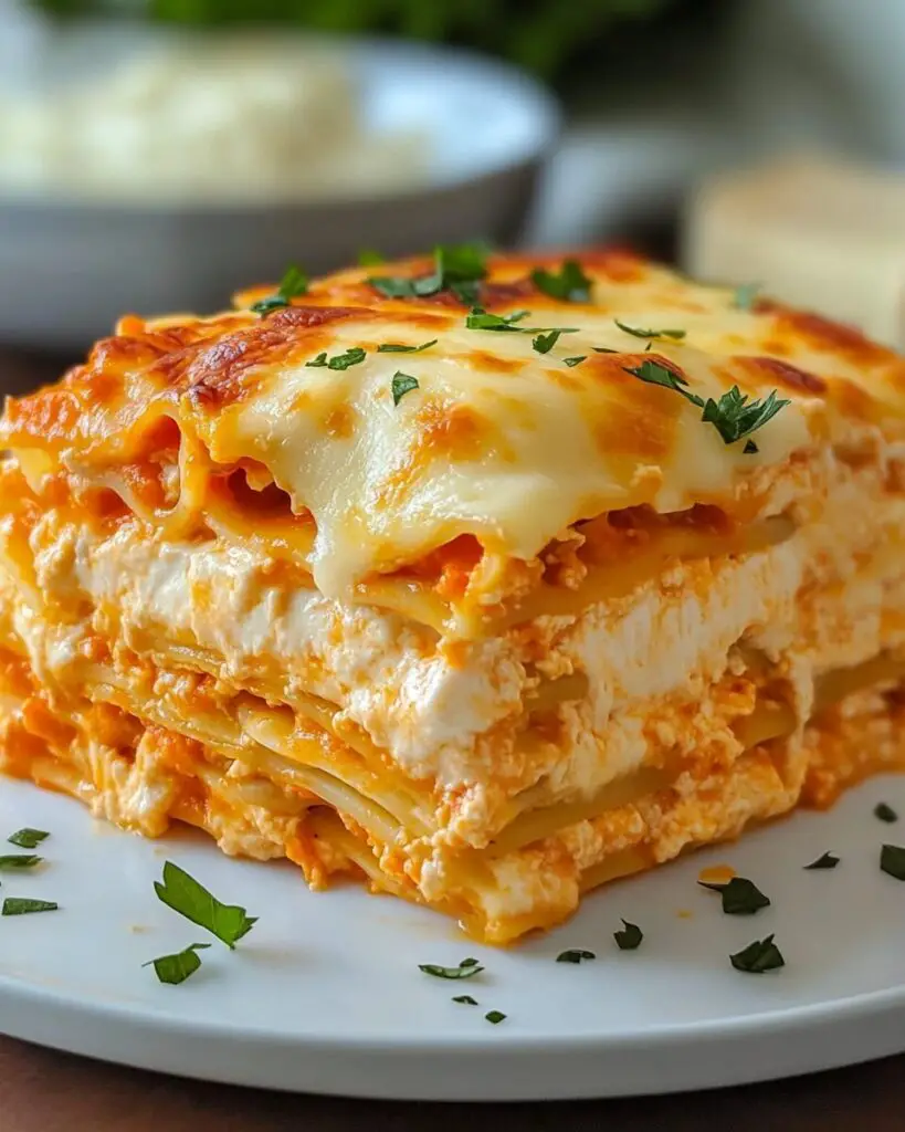 Cheesy Buffalo Ranch Chicken Lasagna