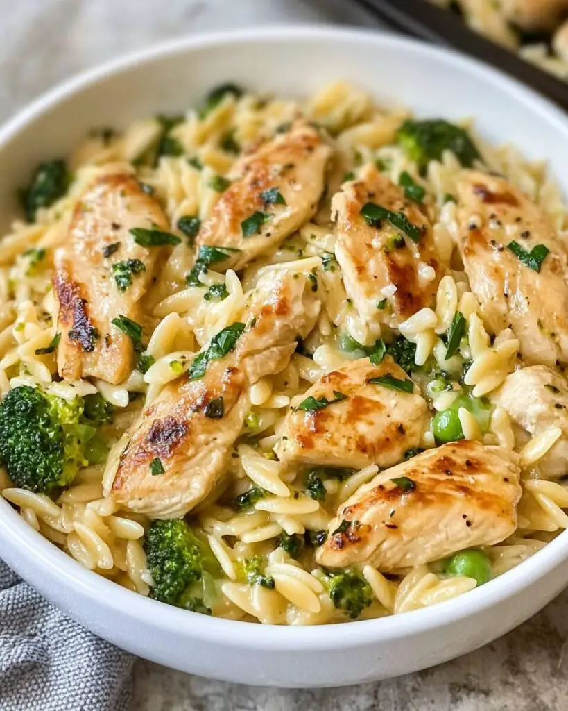 Cheesy Chicken Broccoli Orzo