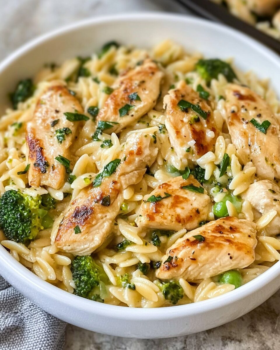 Cheesy Chicken Broccoli Orzo