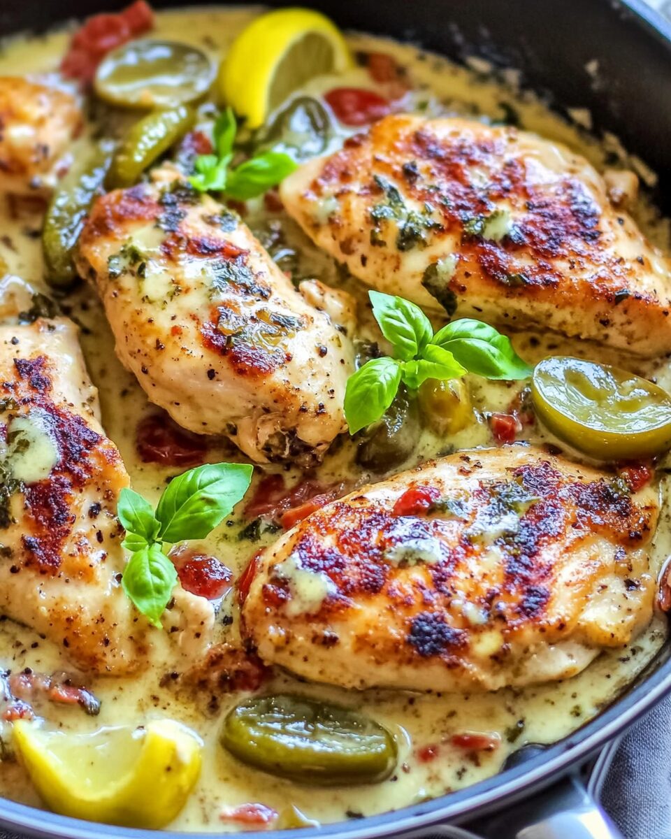 Creamy Pepperoncini Chicken Skillet