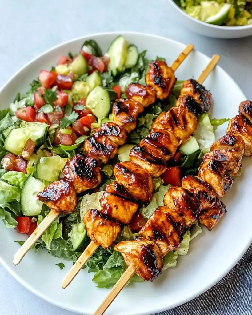 BBQ Chicken Skewer Salad