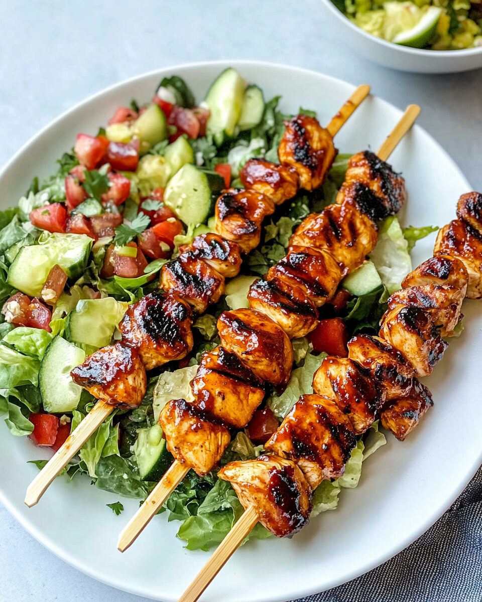 BBQ Chicken Skewer Salad