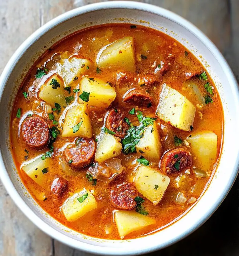 Spanish Potato Soup with Chorizo