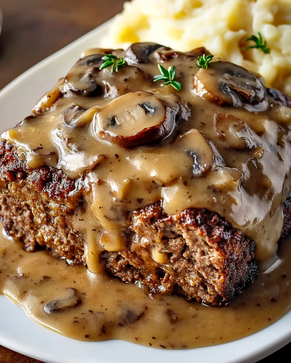 Classic Meatloaf with Mushroom Gravy