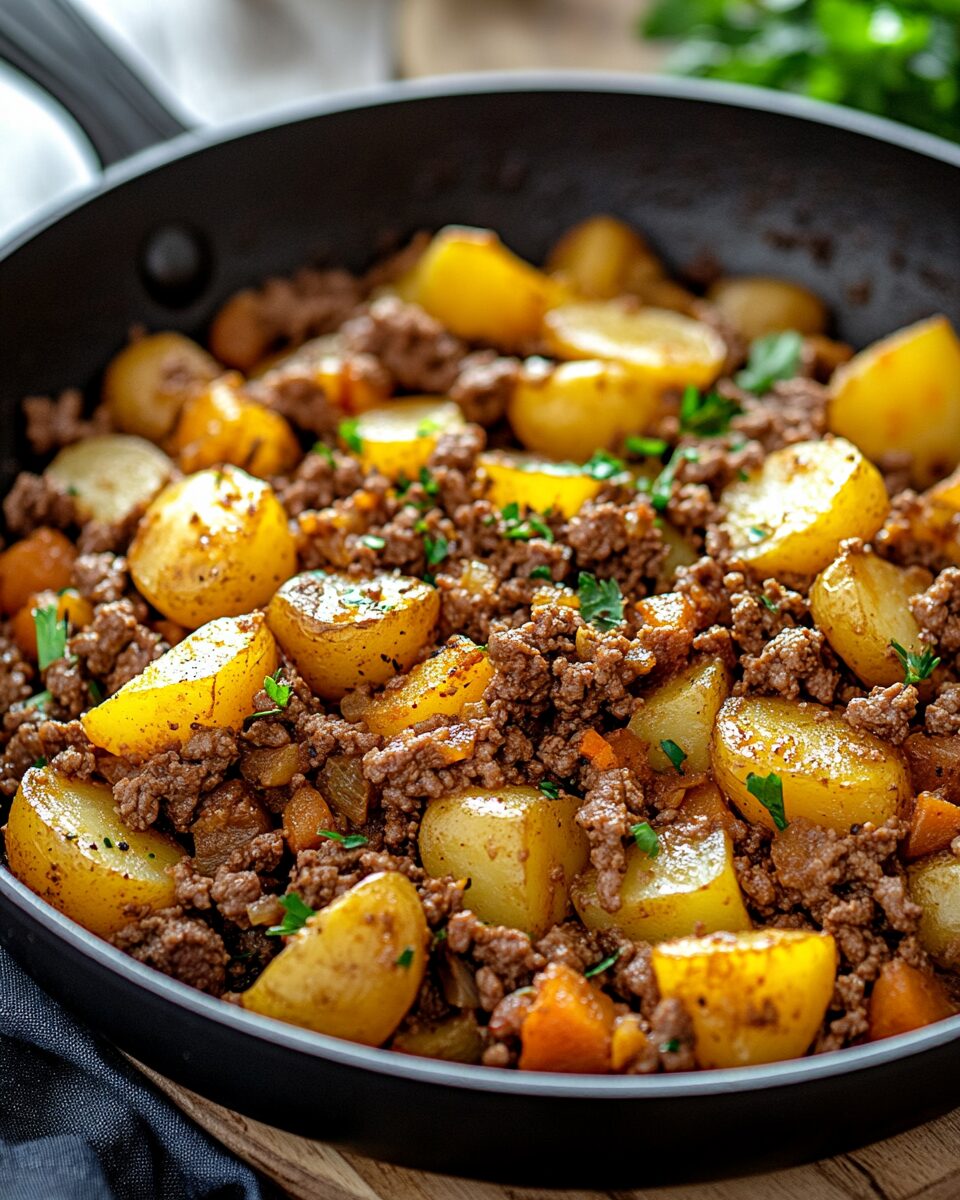 Ground Beef and Potatoes Skillet