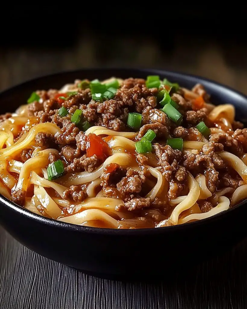 Mongolian Ground Beef Noodles