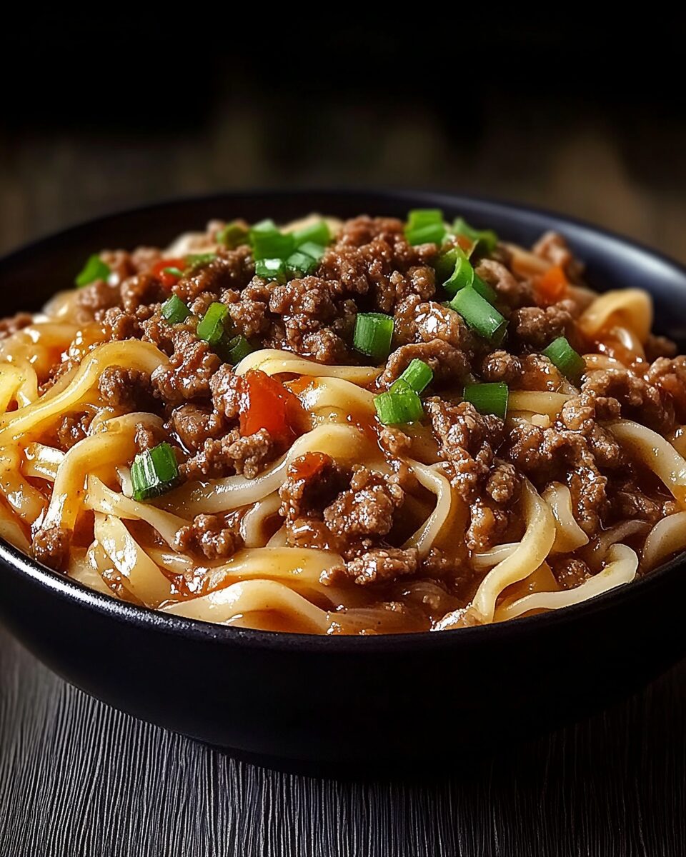 Mongolian Ground Beef Noodles