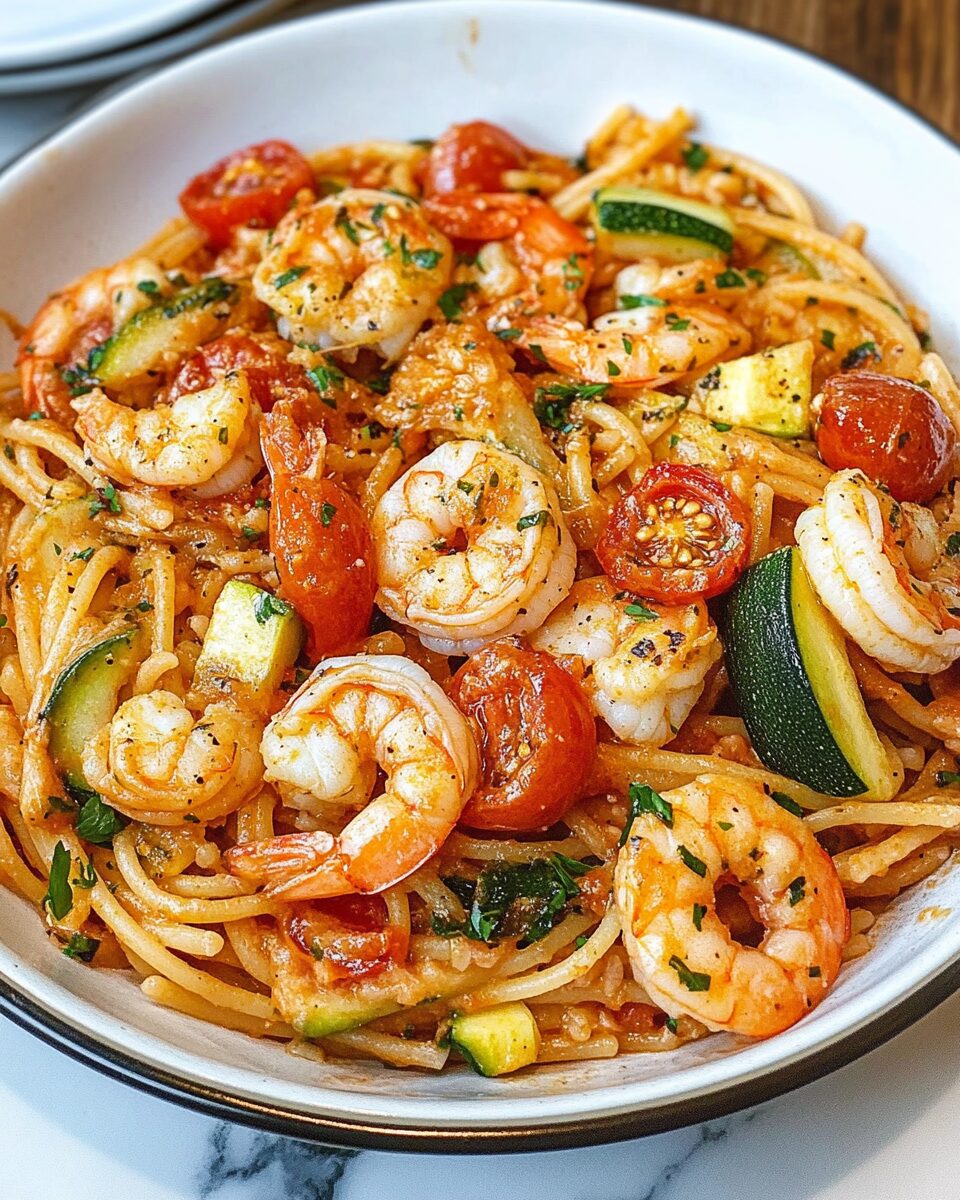 Shrimp Zucchini Tomato Pasta