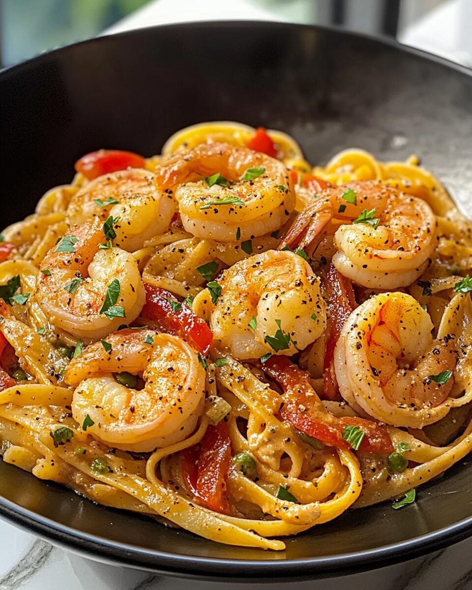 Creamy Jamaican Shrimp Pasta