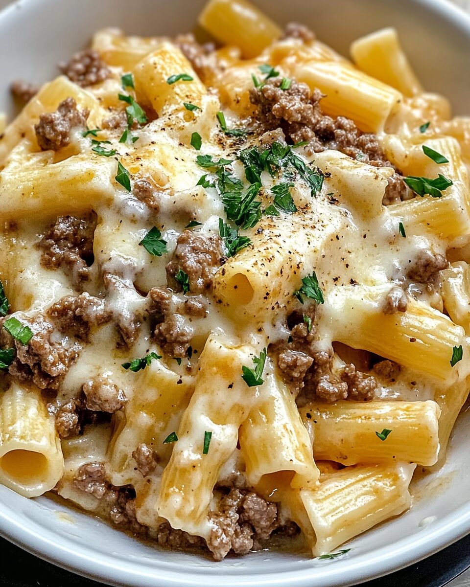 Stovetop Creamy Ground Beef Pasta