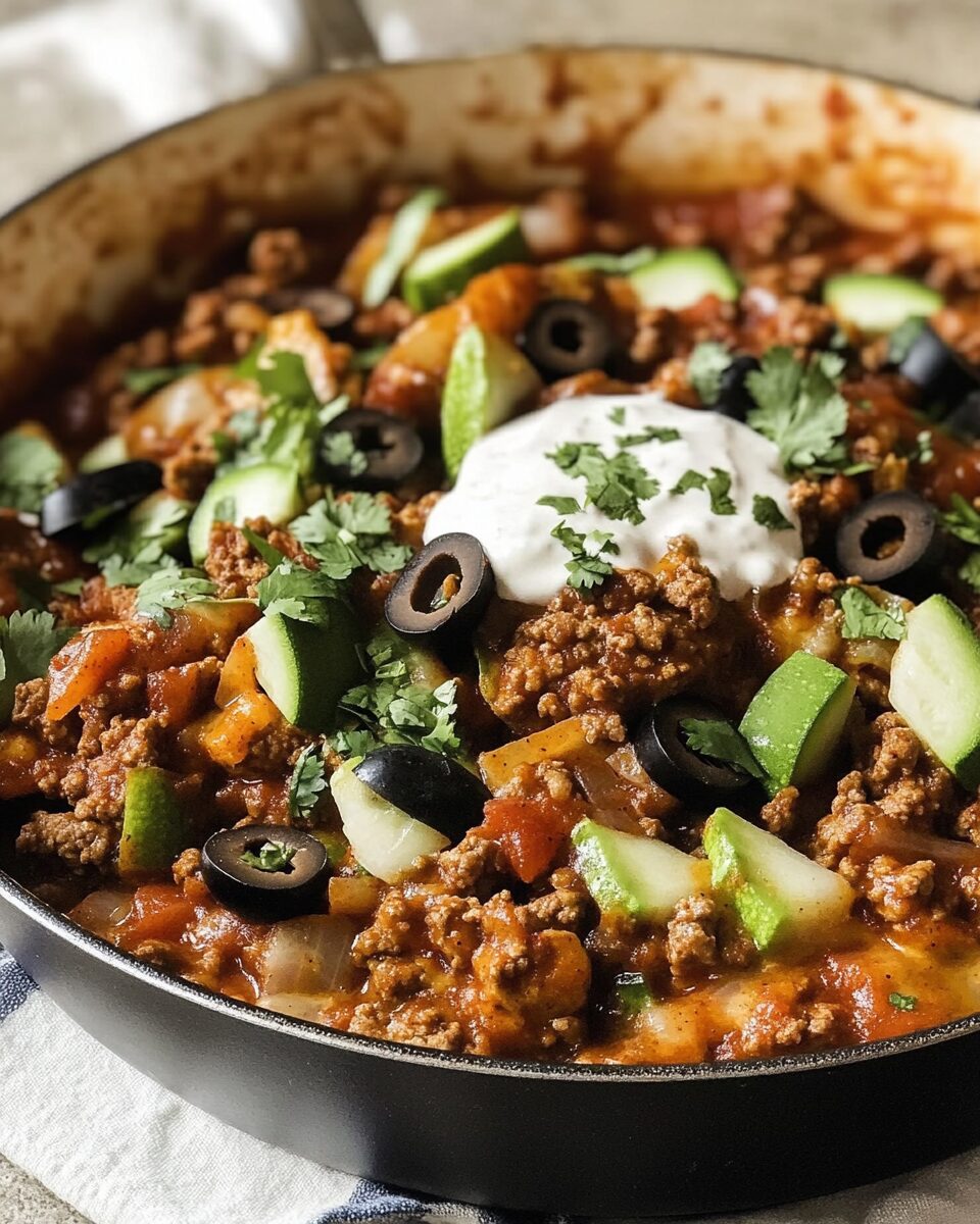 Ground Beef Enchilada Skillet