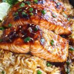 Honey Sriracha Salmon and Rice