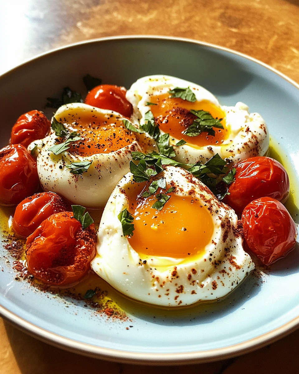 Poached Eggs with Roasted Tomatoes