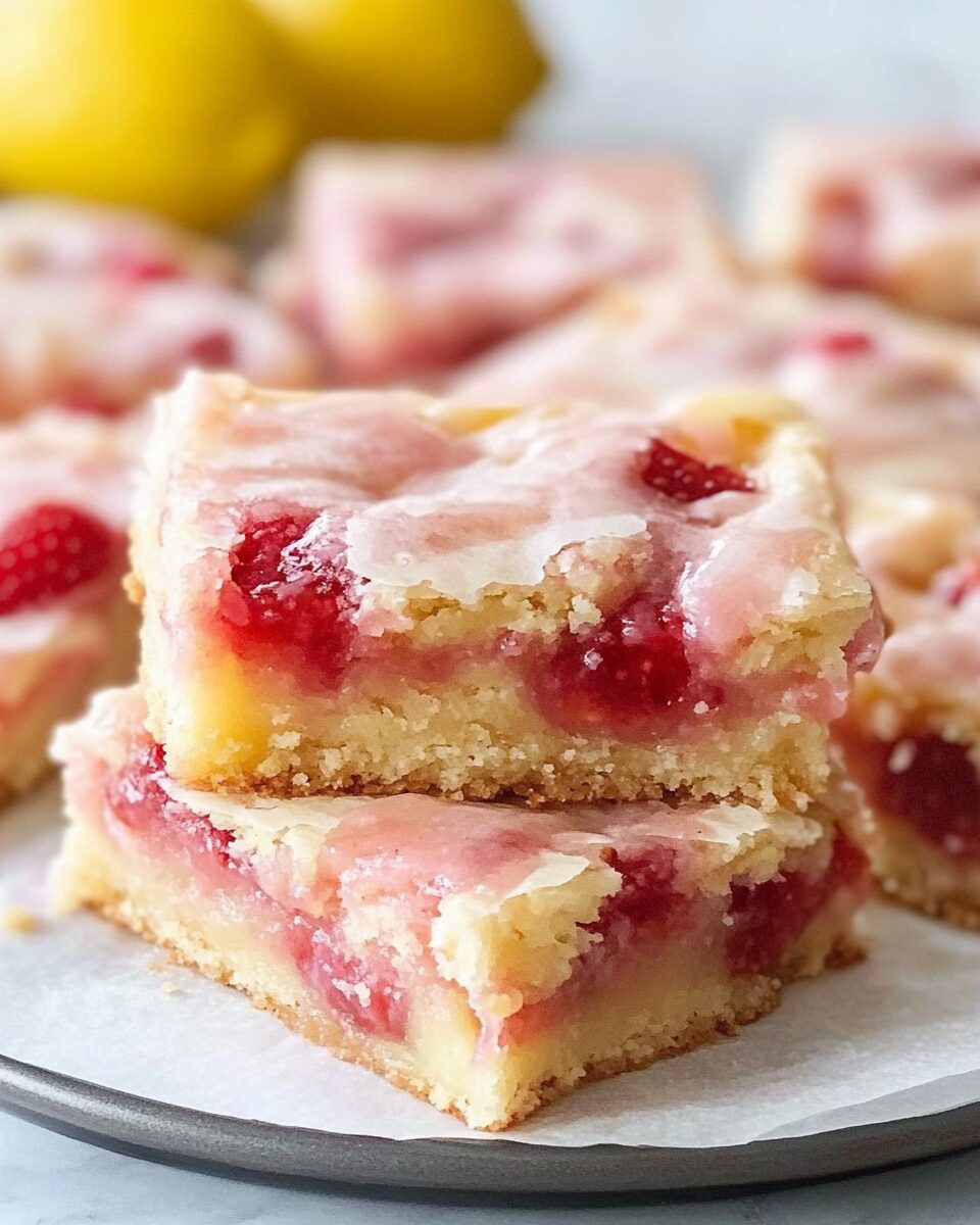 Strawberry Lemon Blondies