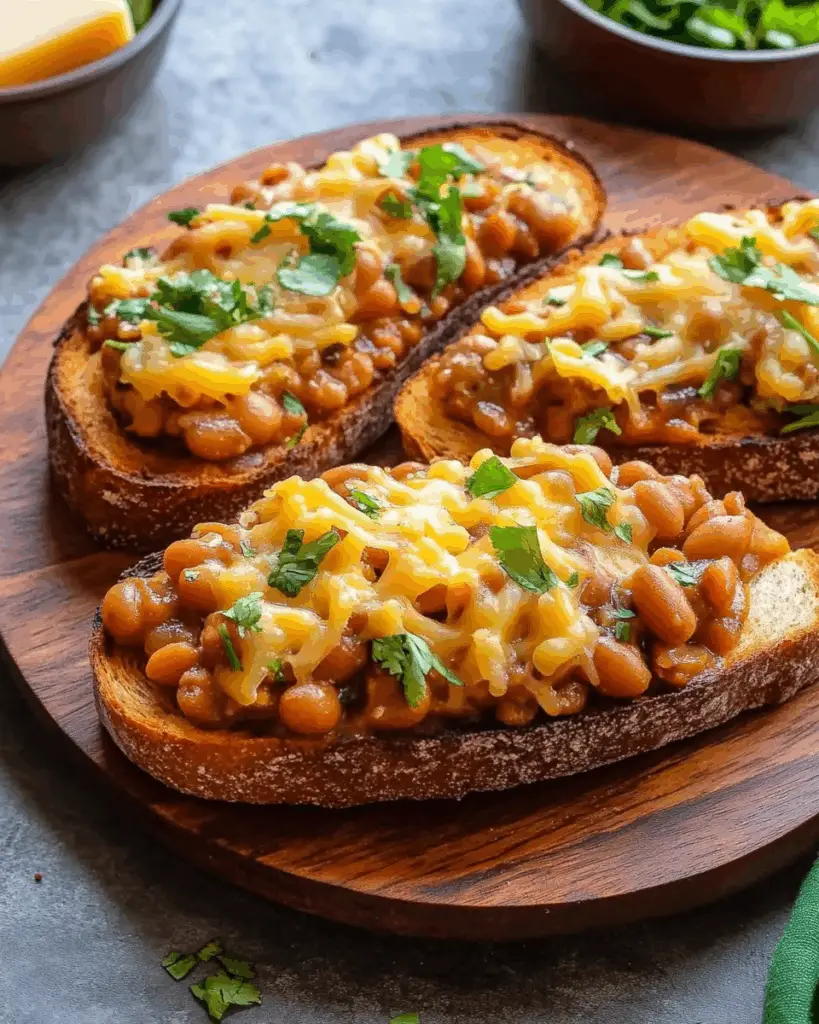 Cheesy Masala Beans on Toast