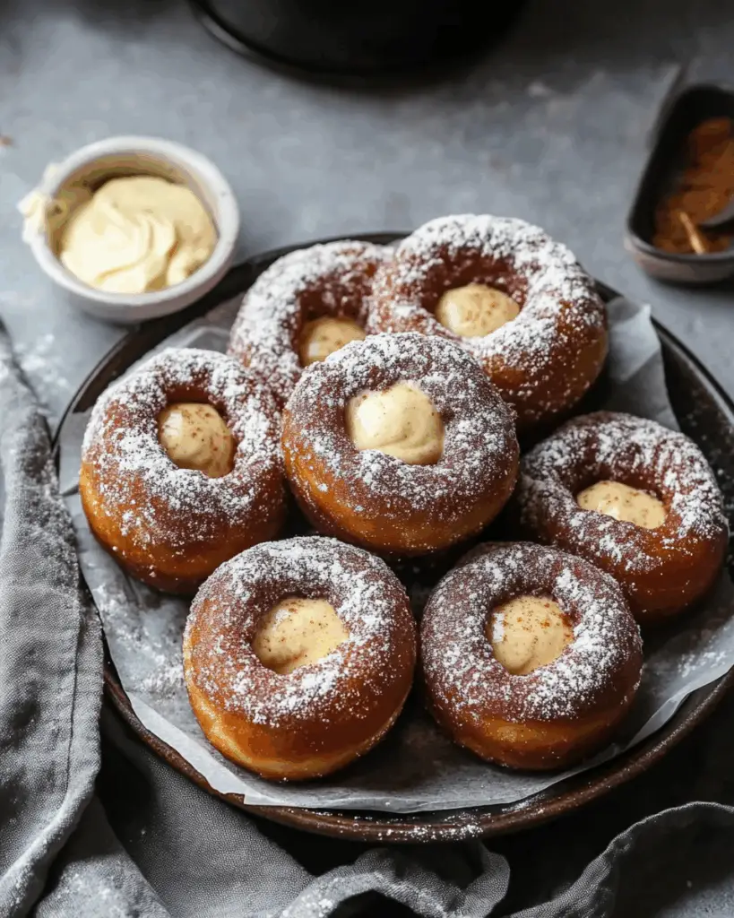 Dirty Chai Cream-Filled Doughnuts