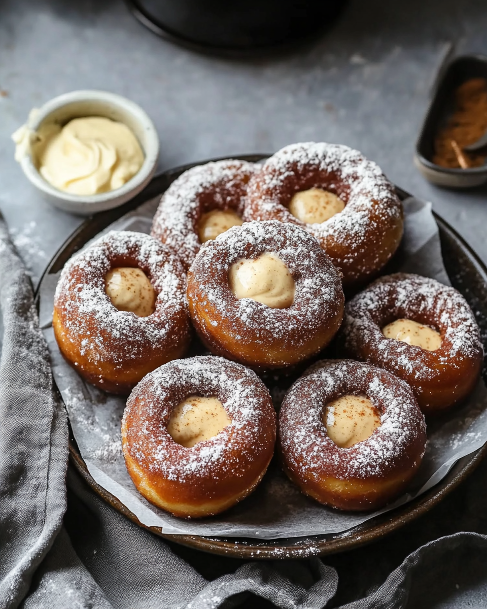 Dirty Chai Cream-Filled Doughnuts