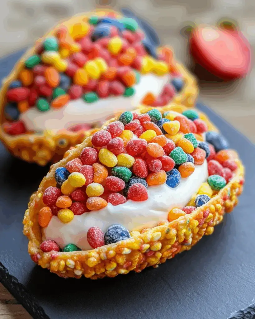 Fruity Pebbles Cheesecake Tacos