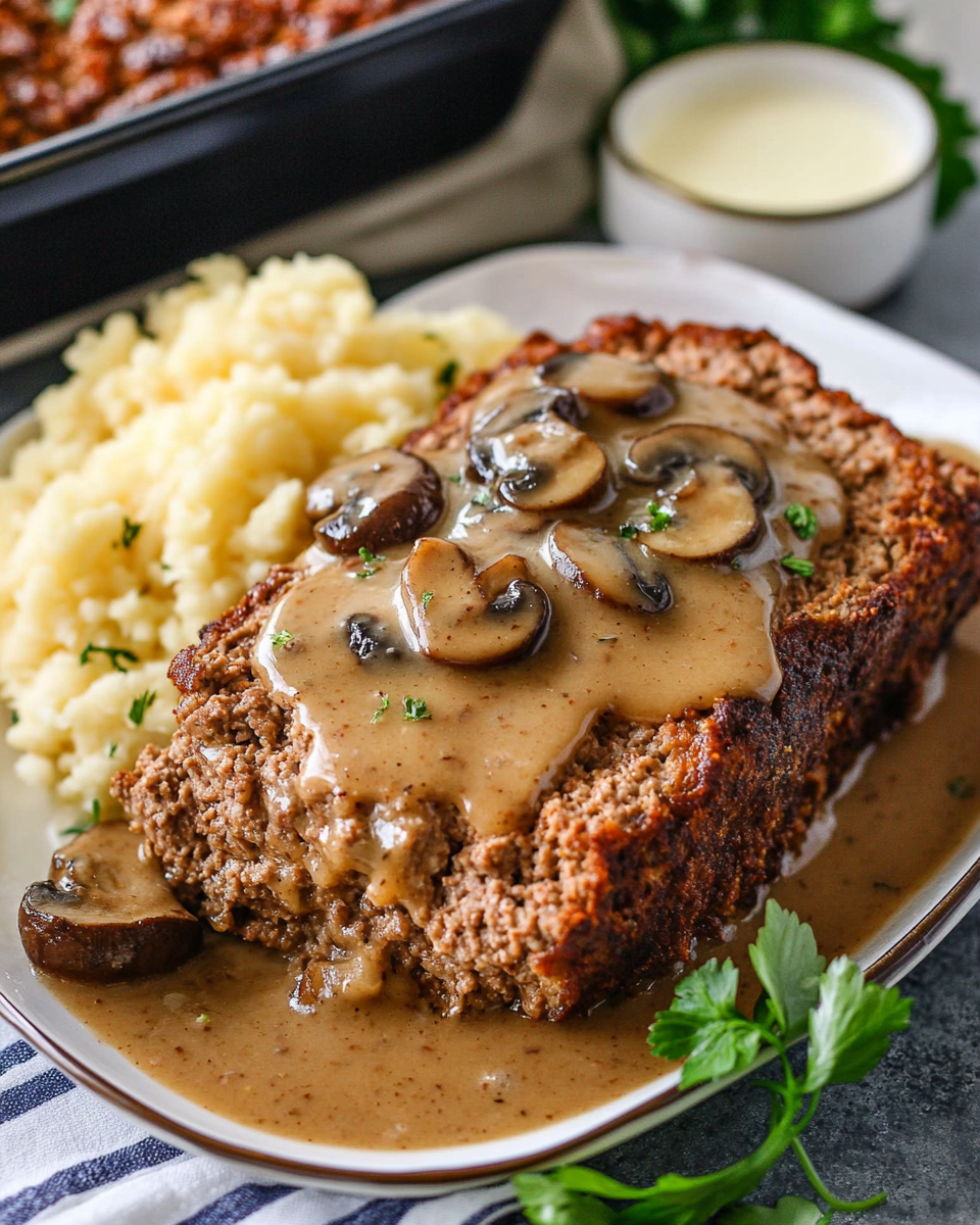 Meatloaf with Mushroom Gravy