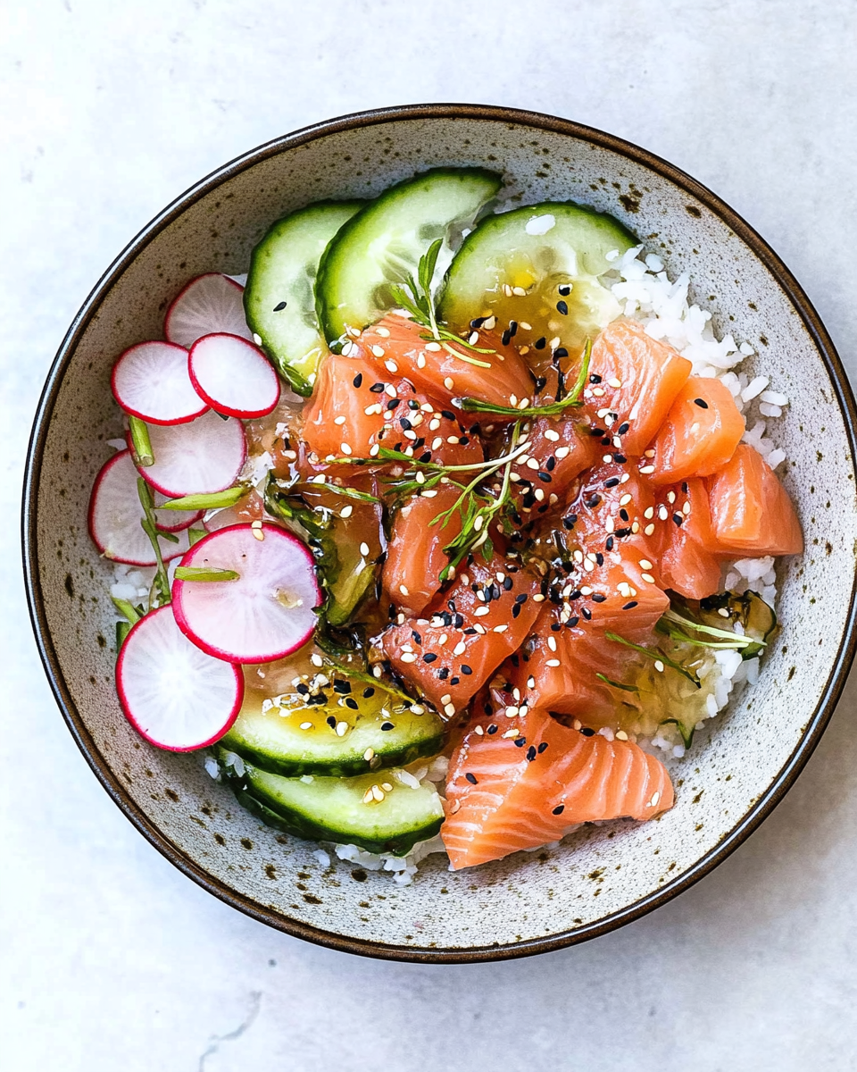 Miso Soy Salmon Sashimi Bowl