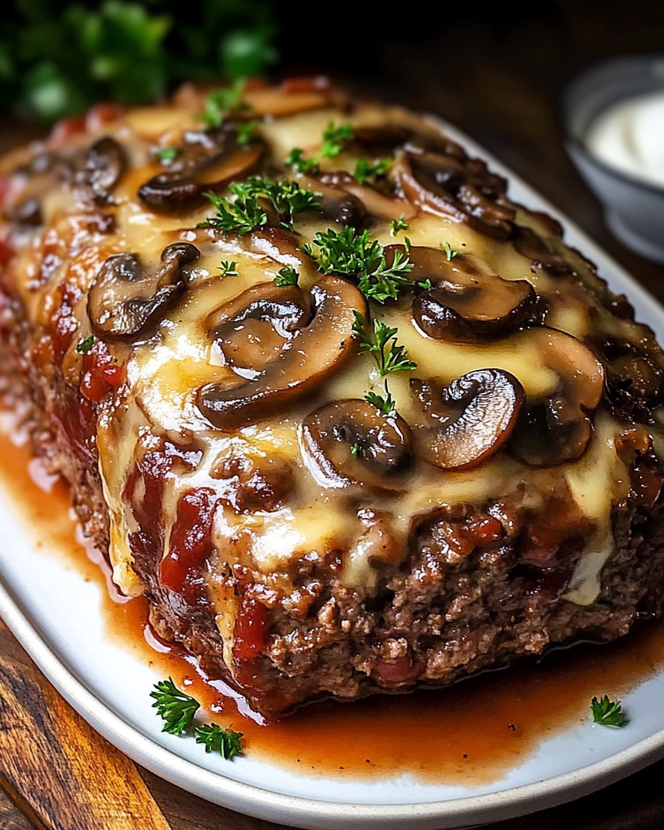 Mushroom Swiss Cheese Meatloaf