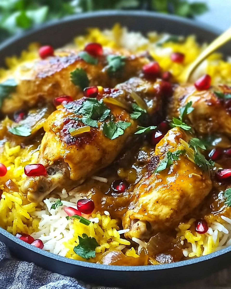 Persian Chicken with Saffron and Pomegranate