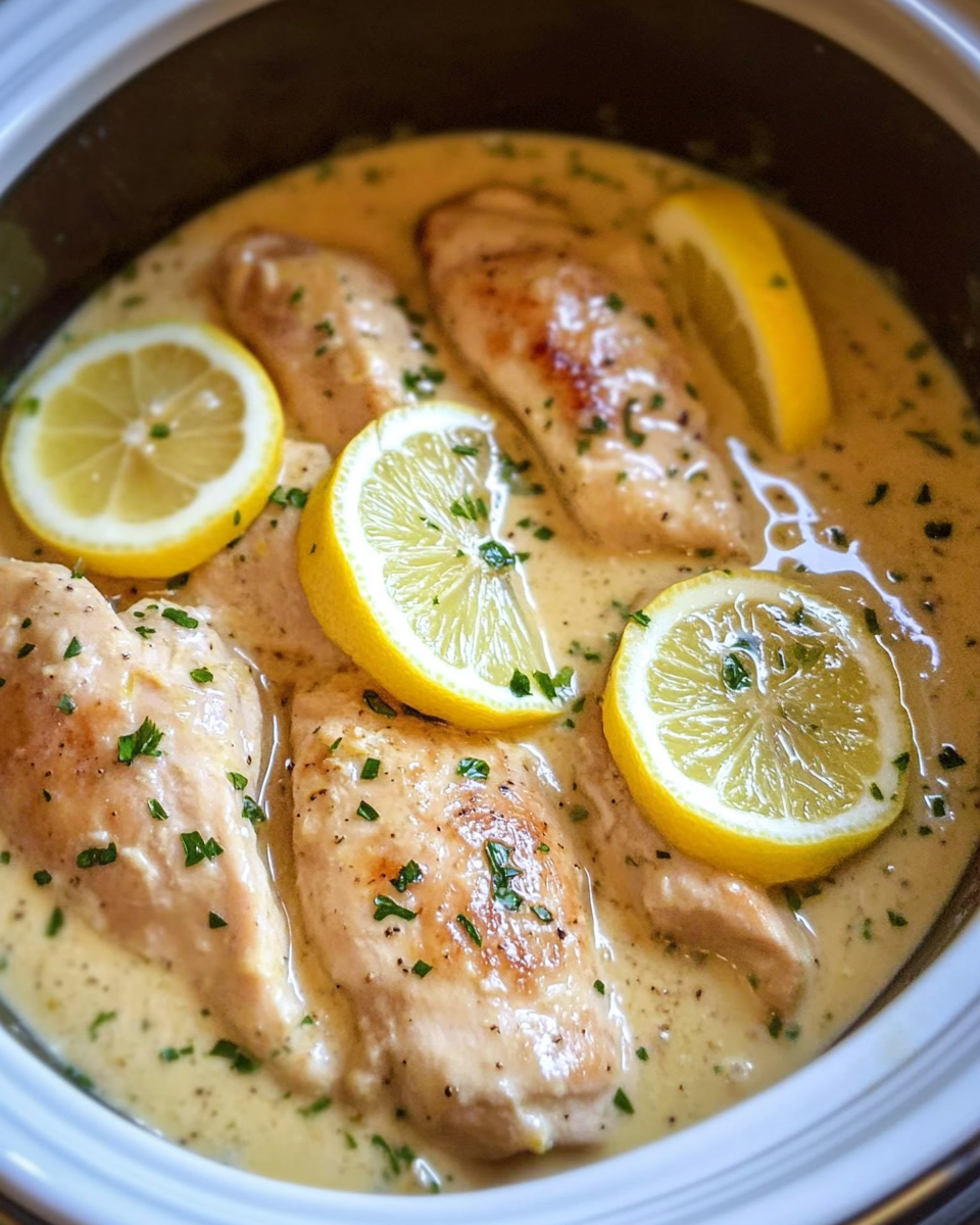 Slow Cooker Creamy Lemon Chicken
