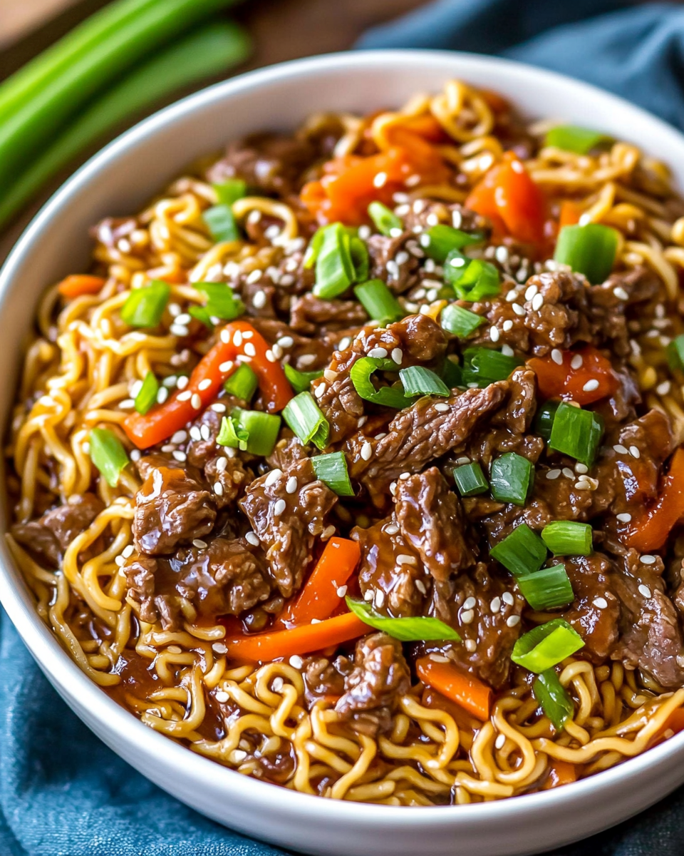 Slow Cooker Beef Ramen Noodles