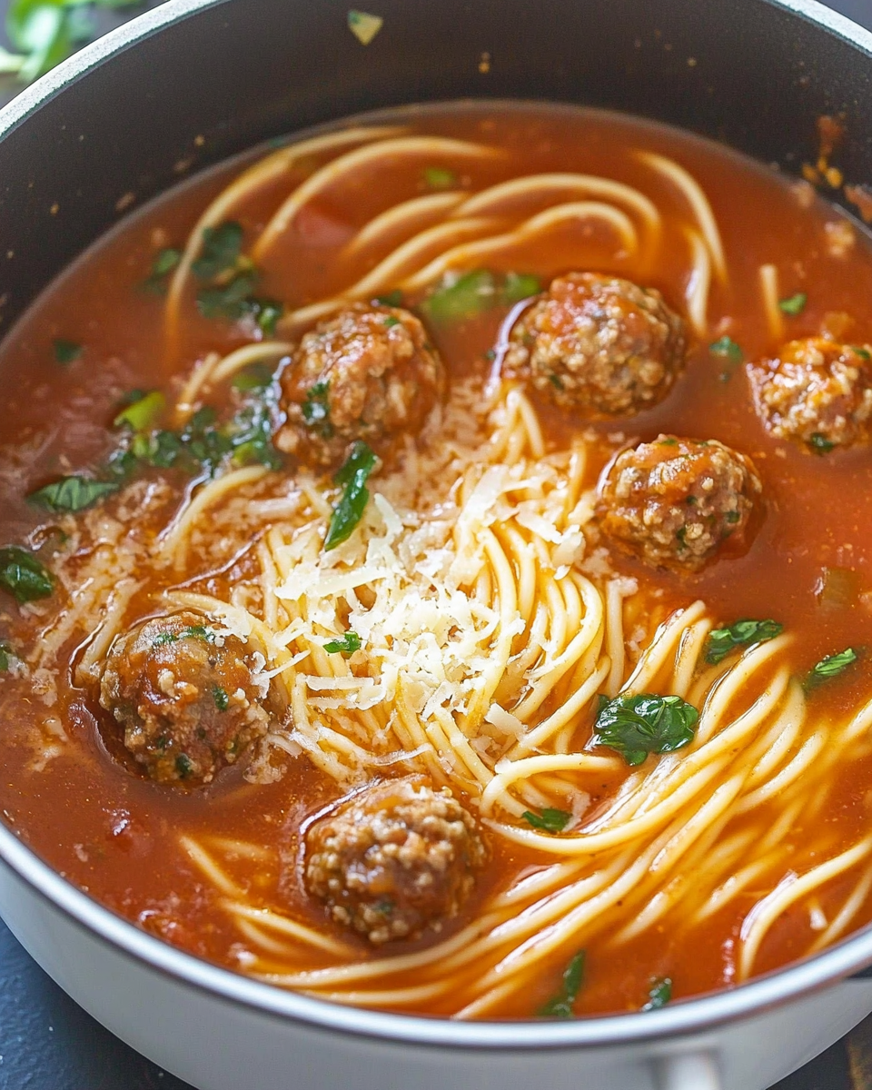 Spaghetti Meatball Soup