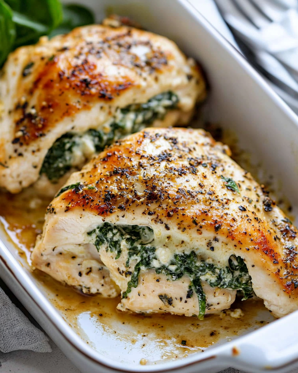 Spinach and Cheese Stuffed Chicken Breast