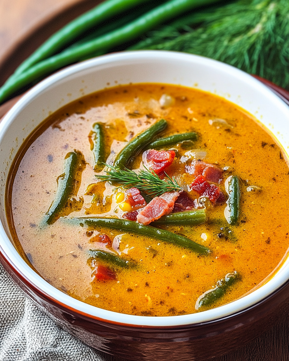 Transylvanian Bacon and Green Bean Soup