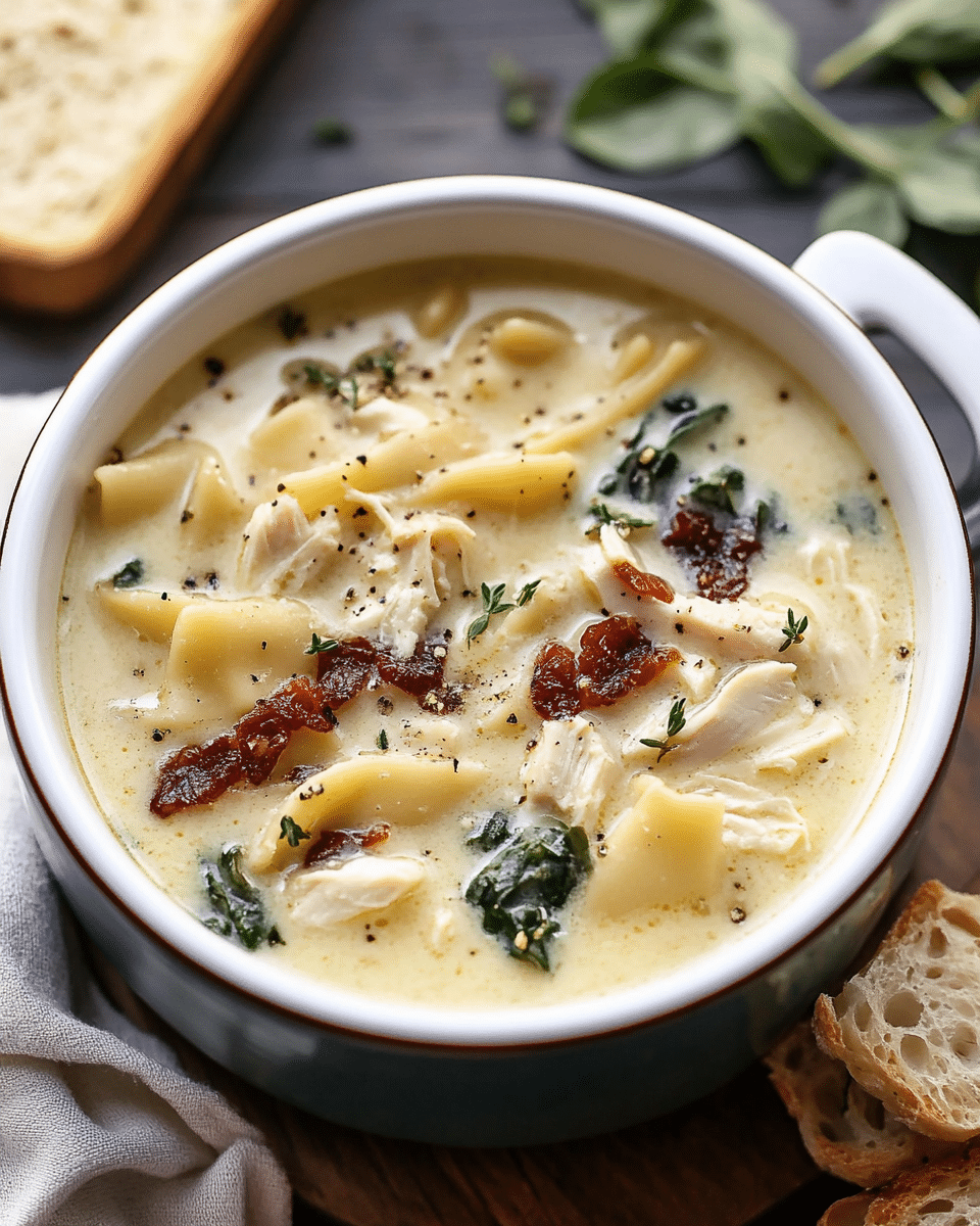 Creamy White Chicken Lasagna Soup