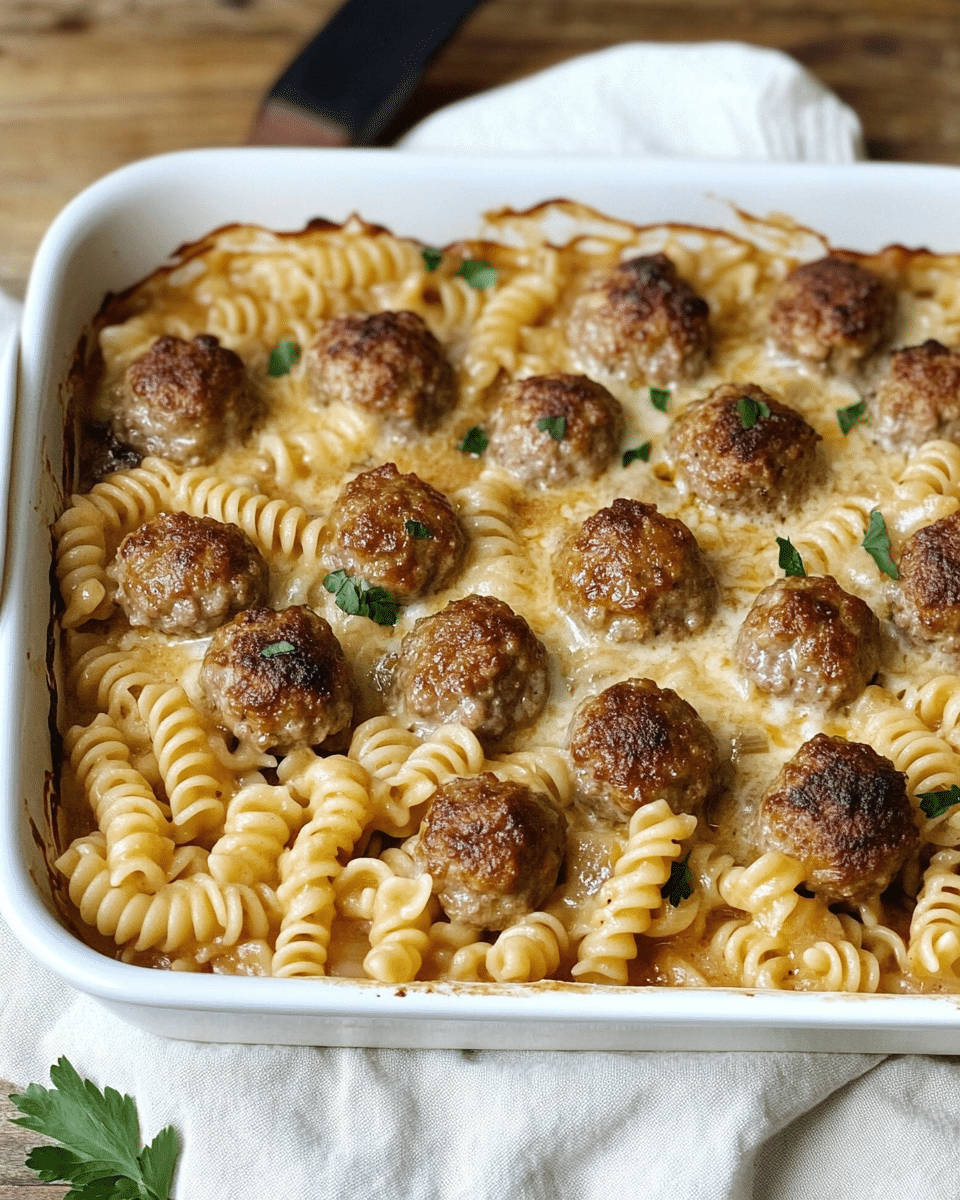 Swedish Meatball Pasta Bake