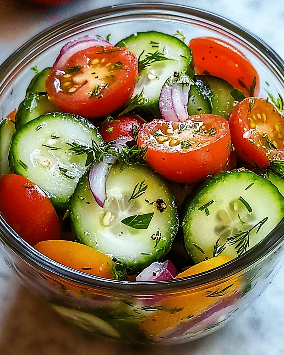 Marinated Cucumbers, Onions, and Tomatoes