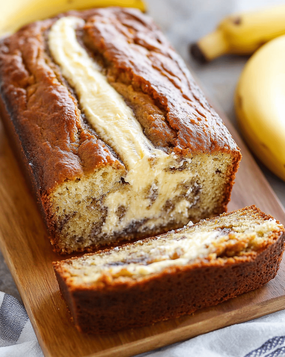 Banana Bread with Cream Cheese Swirl