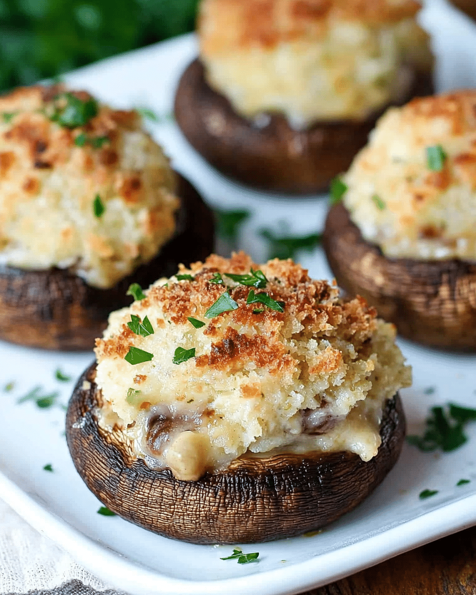 Cheesy Garlic Stuffed Mushrooms