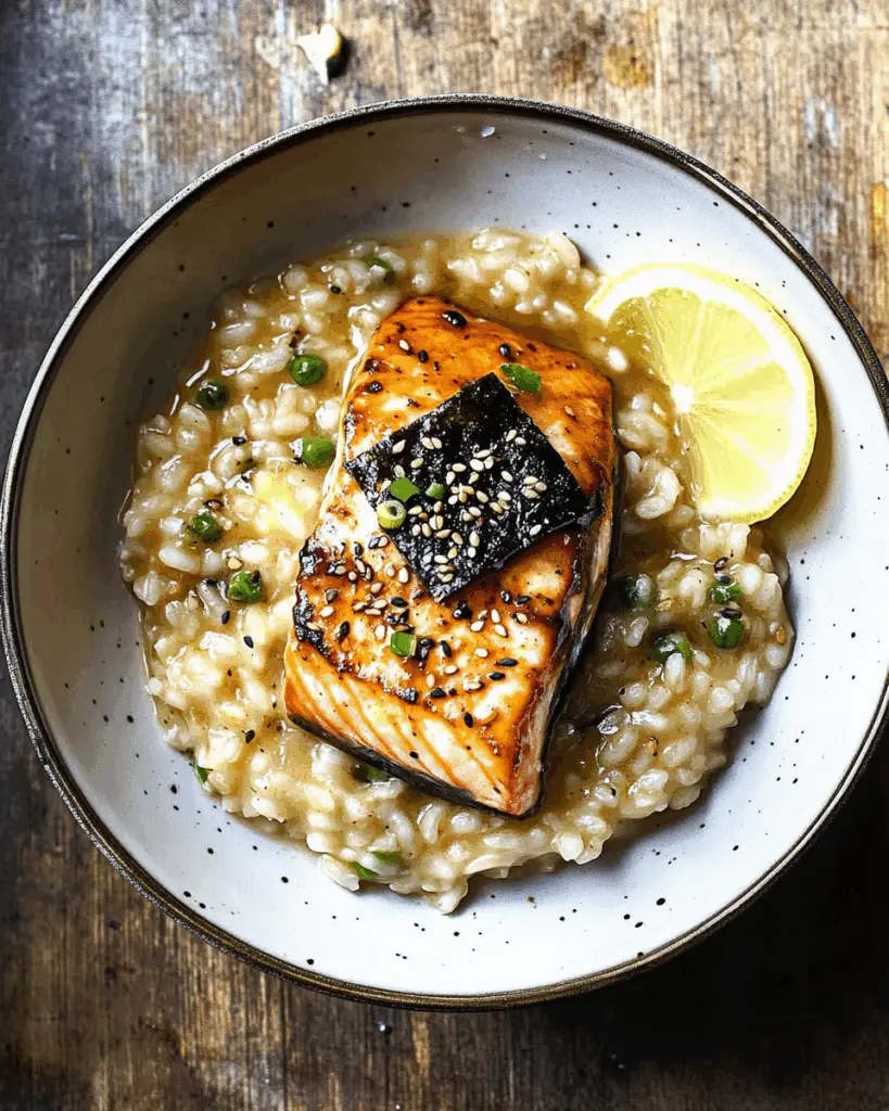 Salmon Risotto with Miso and Nori
