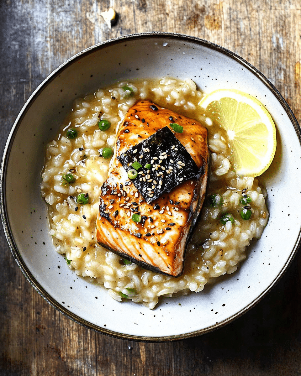 Salmon Risotto with Miso and Nori