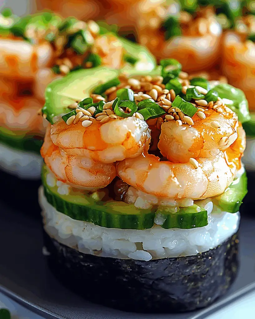 Spicy Shrimp Sushi Stacks