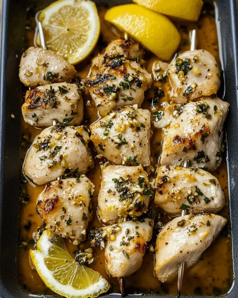 Lemon Herb Greek Chicken Skewers