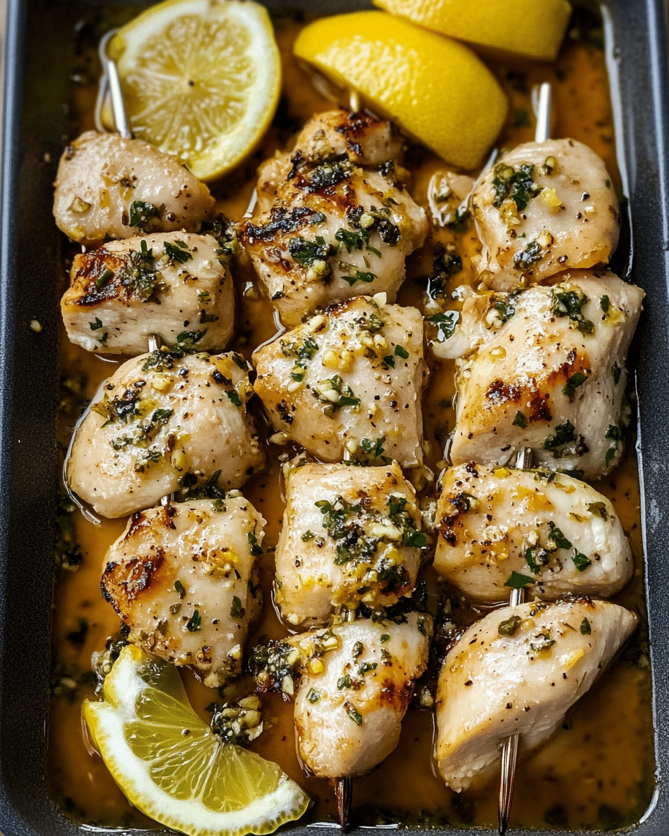 Lemon Herb Greek Chicken Skewers