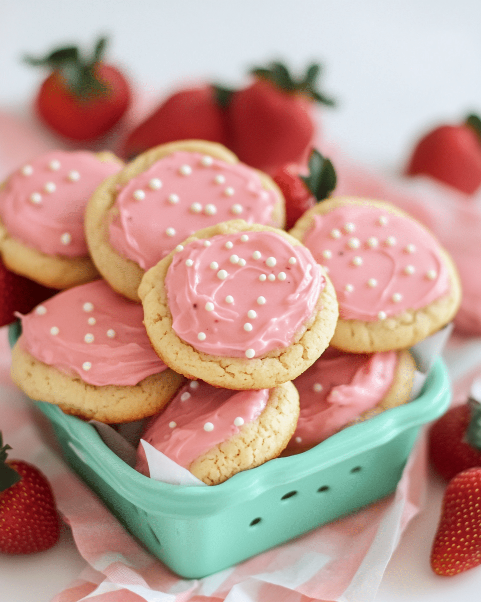 Strawberry Milkshake Cookies