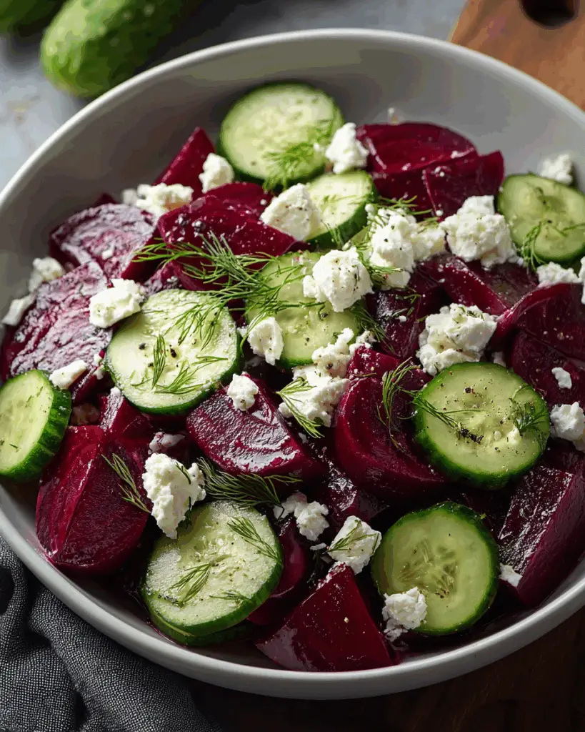 Beet Salad with Feta, Cucumbers, and Dill