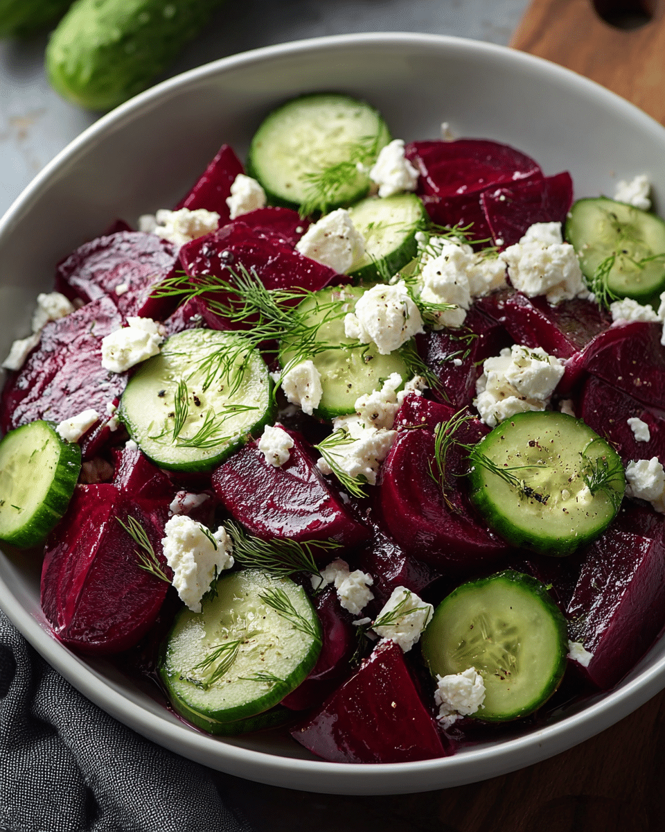 Beet Salad with Feta, Cucumbers, and Dill