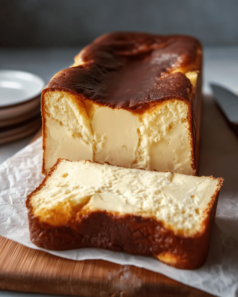 Burnt Basque Cheesecake in a Loaf Pan