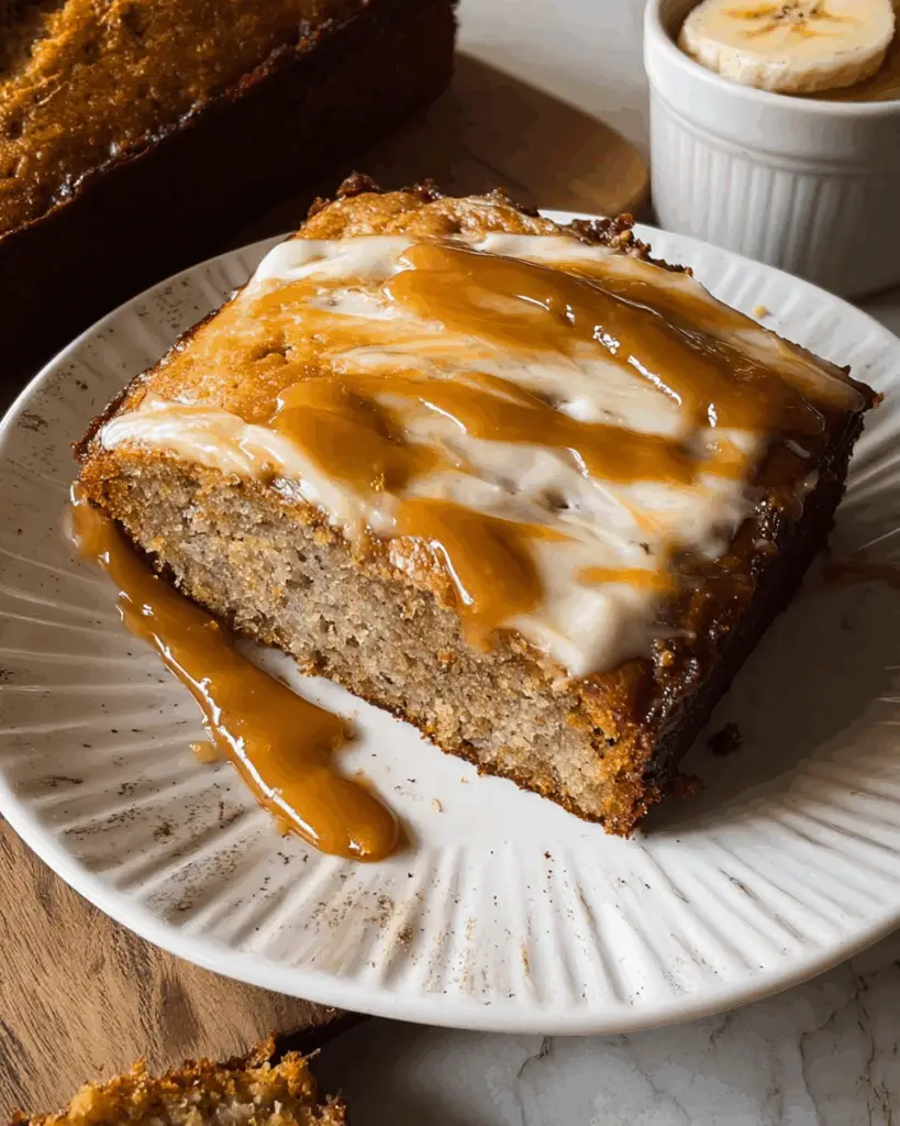 Moist Banana Cake with Salted Caramel