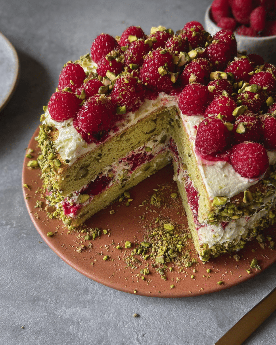 Pistachio Raspberry Cake