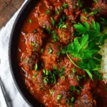 Soutzoukakia (Greek Baked Meatballs in Tomato Sauce)