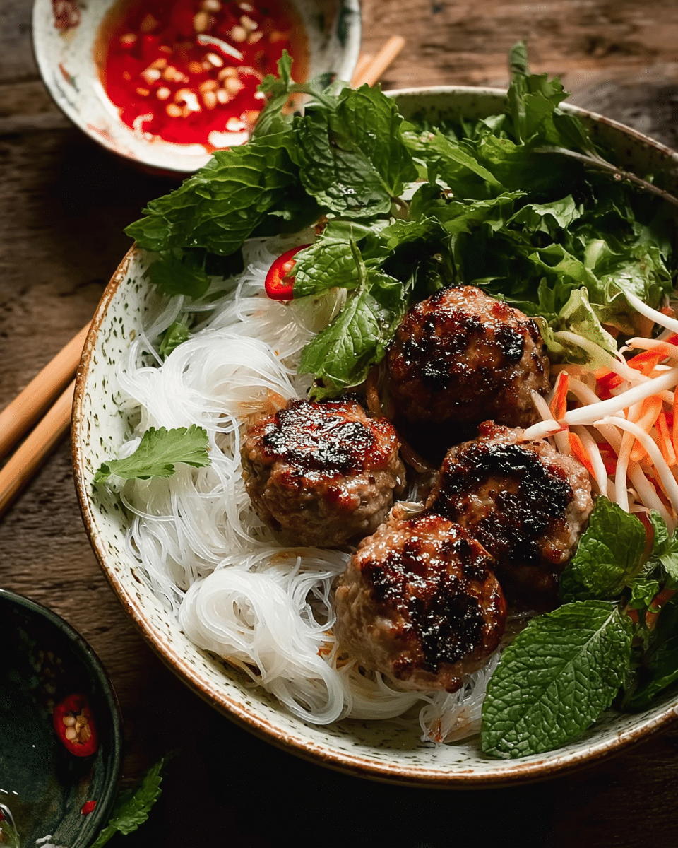 Vietnamese Pork Meatballs with Vermicelli